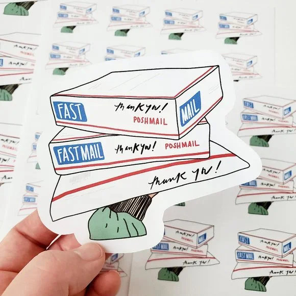 LB024 STICKERS Custom Poshmark Stickers POSH MAIL Shipping Supplies - Picture 1 of 6